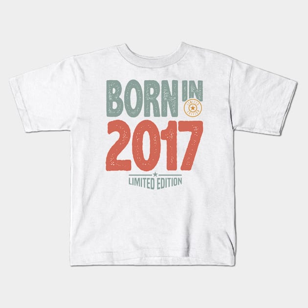 Born in 2017 Kids T-Shirt by C_ceconello